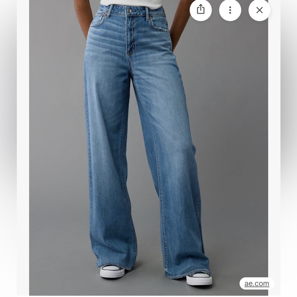 American Eagle Outfitters Light Blue Wide Leg Jeans